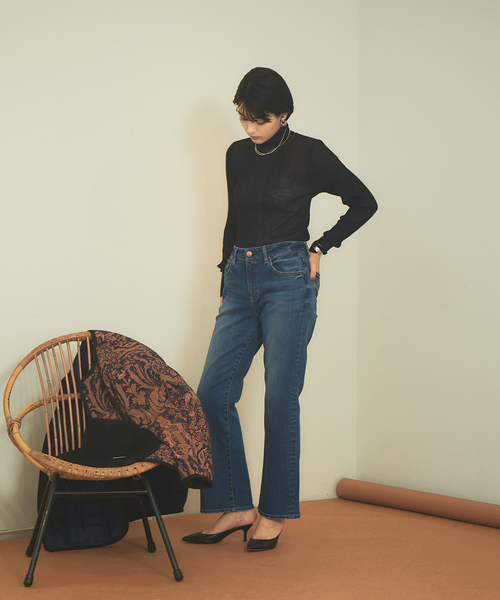 Rouge vif(ルージュヴィフ)の「シアーリブニット(ニット/セーター・レディース・ホワイト/ブラック・フリー)」の12枚目の写真