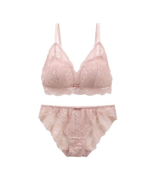 Mon cher pigeon*（モンシェルピジョン）の「【ショーツサイズが選べる！抜け感を楽しむシンプルなノンワイヤーブラ】ノンワイヤーブラ&ショーツ セット Bitter Sheer/ビターシアー S-LL ブラレット（ブラ&ショーツ・レディース・グレー/オレンジ/チョコ/ピンク/ブラック・S/M/M/L/L/M/M/M/M/S/LL/LL/LL/L/L/LL/L/L/S/S）」の13枚目の写真