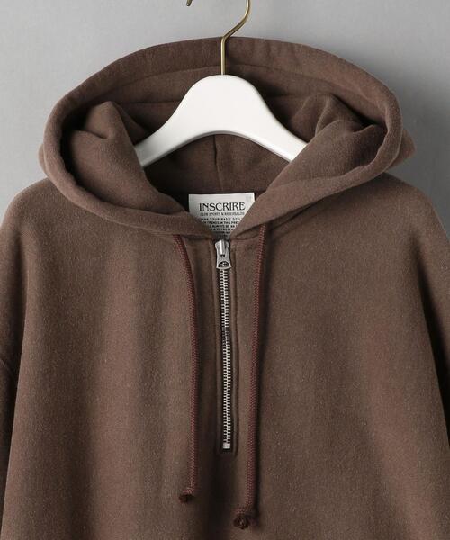 INSCRIRE（アンスクリア）の「＜INSCRIRE＞コットン ジッププルオーバー パーカー Ψ（パーカー・レディース・ダークブラウン・M）」の3枚目の写真