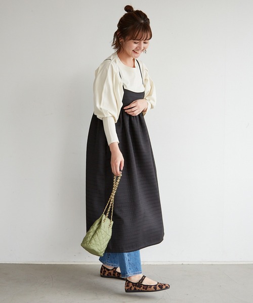 SLOBE citron.（スローブシトロン）の「SLOBE citron. チャンキードレス【手洗い可能】◆（ワンピース・レディース・ブラック/キャメル・FREE）」の19枚目の写真