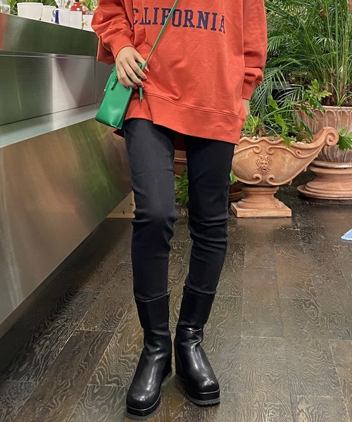 AS KNOW AS PINKY（アズノゥアズピンキー）の「のびーるスタイル スキニーデニムパンツ（デニムパンツ・レディース・ブラック/ブルー/インディゴブルー・M/S/L）」の2枚目の写真