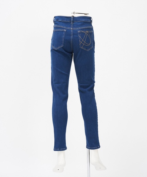 AS KNOW AS PINKY（アズノゥアズピンキー）の「のびーるスタイル スキニーデニムパンツ（デニムパンツ・レディース・ブラック/ブルー/インディゴブルー・M/S/L）」の5枚目の写真