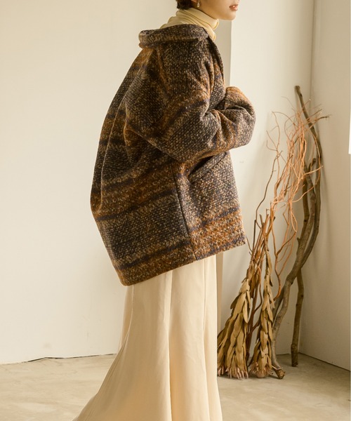 Ambre Neige（アンブルネージュ）の「チェックジャケットコート／【WEB/EC限定商品】（ピーコート・レディース・ブラウン系その他/ダークブラウン・FREE）」の12枚目の写真