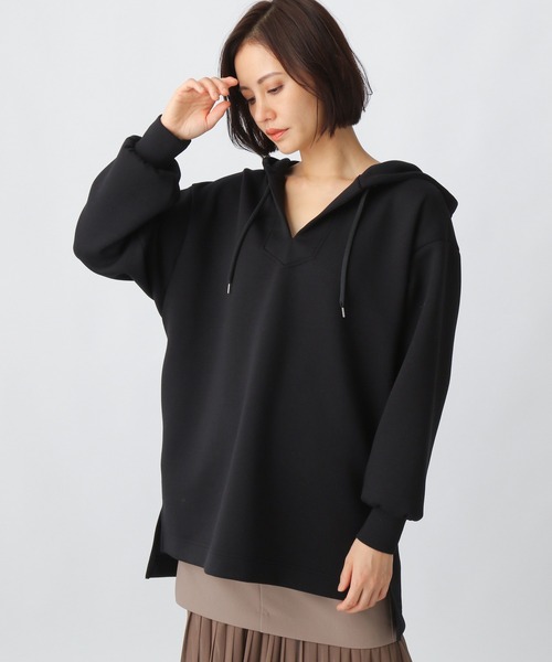 Ezick（エジック）の「BIGプルパーカー（パーカー・レディース・ブラック/オフホワイト・FREE）」の2枚目の写真