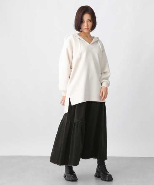 Ezick（エジック）の「BIGプルパーカー（パーカー・レディース・ブラック/オフホワイト・FREE）」の9枚目の写真