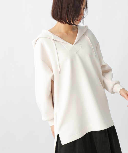 Ezick（エジック）の「BIGプルパーカー（パーカー・レディース・ブラック/オフホワイト・FREE）」の6枚目の写真