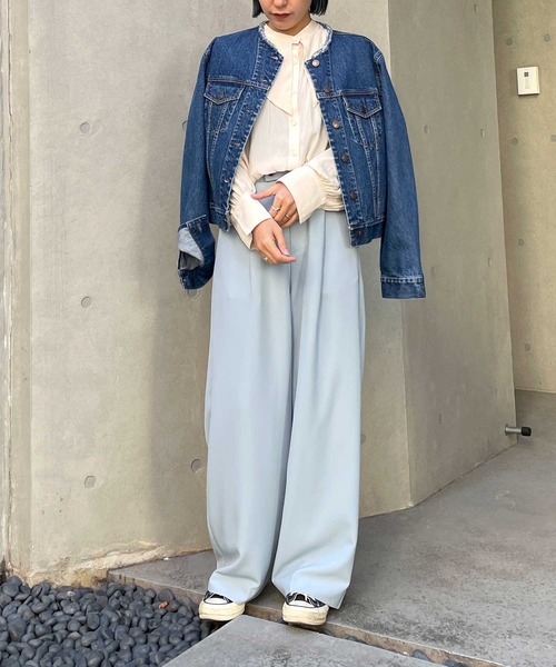 Omekashi（オメカシ）の「ハイウエストワイドパンツ（その他パンツ・レディース・ベージュ/ネイビー/アイボリー/ブルー・38/36）」の22枚目の写真