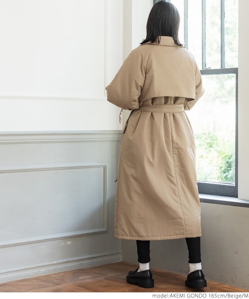 coca(coca)(コカ)の「中綿入りトレンチコート(トレンチコート・レディース・ベージュ・M/L)」の9枚目の写真