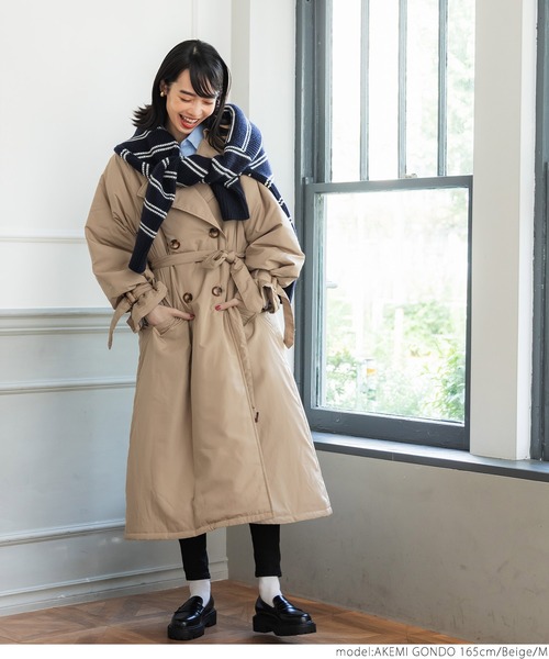 coca(coca)(コカ)の「中綿入りトレンチコート(トレンチコート・レディース・ベージュ・M/L)」の8枚目の写真
