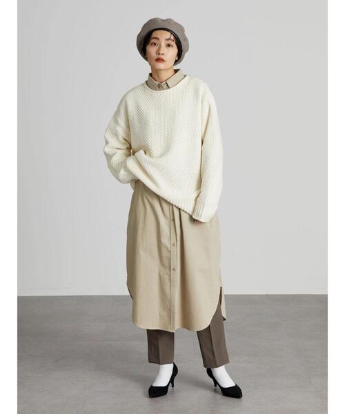 AMERICAN HOLIC(アメリカンホリック)の「Wポケットシャツコール天ワンピース(ワンピース・レディース・ブラウン/グレイッシュベージュ・M/L)」の19枚目の写真