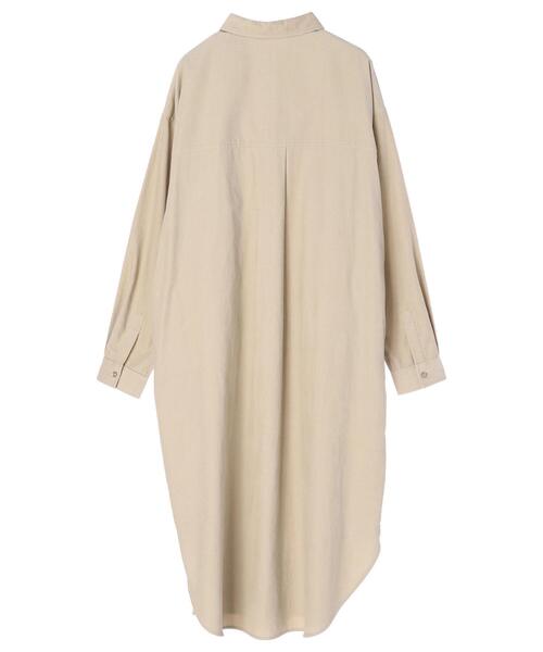 AMERICAN HOLIC(アメリカンホリック)の「Wポケットシャツコール天ワンピース(ワンピース・レディース・ブラウン/グレイッシュベージュ・M/L)」の16枚目の写真