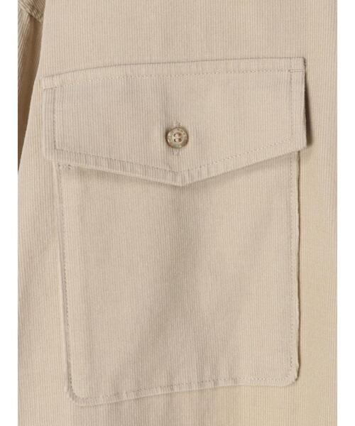 AMERICAN HOLIC(アメリカンホリック)の「Wポケットシャツコール天ワンピース(ワンピース・レディース・ブラウン/グレイッシュベージュ・M/L)」の11枚目の写真