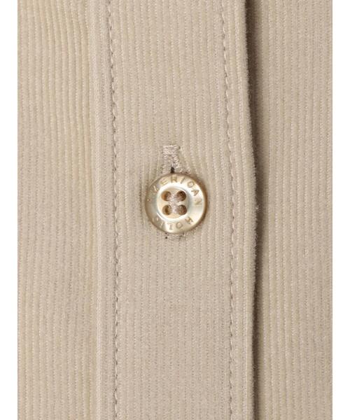 AMERICAN HOLIC(アメリカンホリック)の「Wポケットシャツコール天ワンピース(ワンピース・レディース・ブラウン/グレイッシュベージュ・M/L)」の10枚目の写真