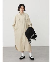 AMERICAN HOLIC | Wポケットシャツコール天ワンピース(ワンピース)