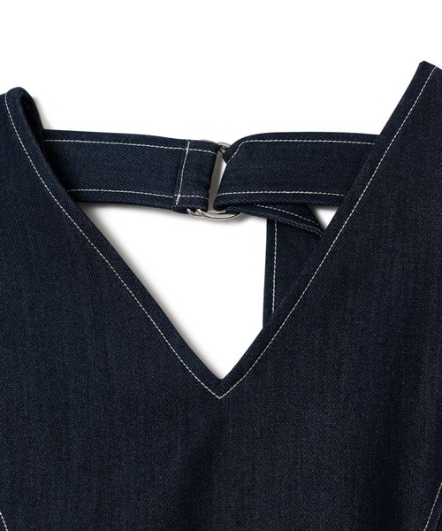 LAYMEE(レイミー)の「Mans OP / マンズワンピース(ワンピース・レディース・インディゴブルー/キャメル・FREE)」の7枚目の写真