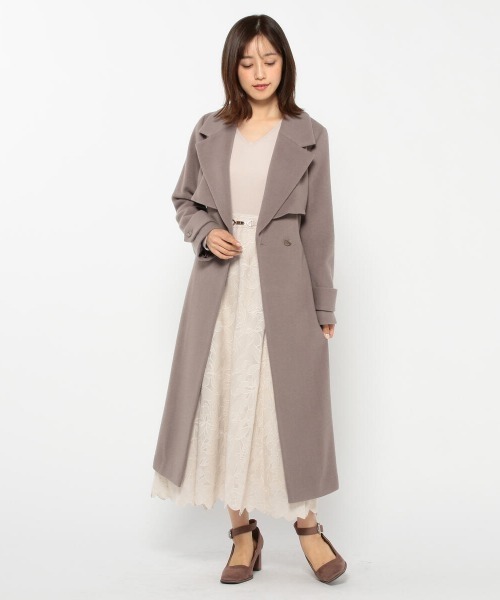 MISCH MASCH（ミッシュマッシュ）の「トレンチコート（トレンチコート・レディース・グレイッシュベージュ/ブラック/モカ・MEDIUM）」の10枚目の写真
