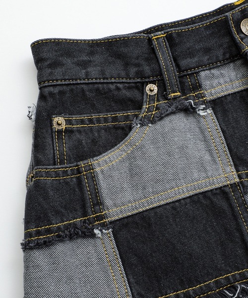 X-girl（エックスガール）の「PATCHWORK DENIM SKIRT（デニム