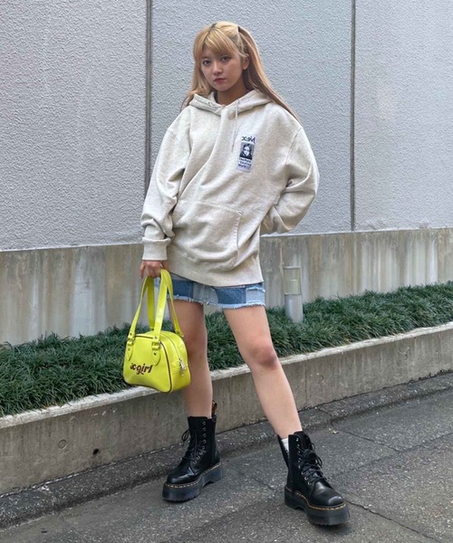 X-girl（エックスガール）の「PATCHWORK DENIM SKIRT（デニムスカート・レディース・ブラック/インディゴブルー・S/M）」の19枚目の写真