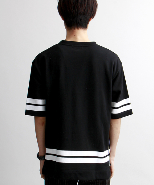 FILA（フィラ）の「∴WEGO/FILAサイドジップTシャツ（Tシャツ/カットソー・メンズ・ホワイト/ブラック・LARGE/MEDIUM）」の5枚目の写真