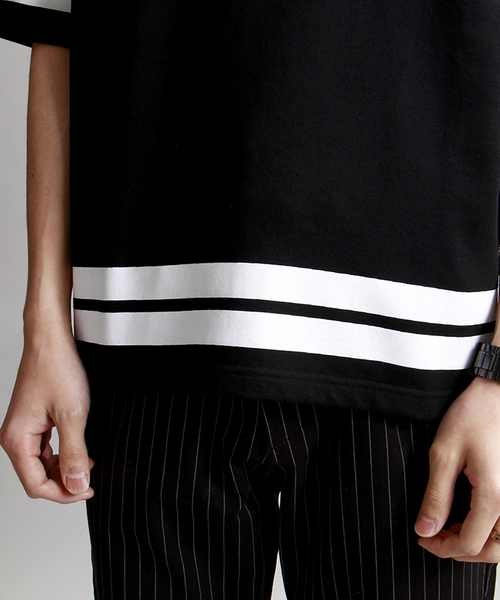 FILA（フィラ）の「∴WEGO/FILAサイドジップTシャツ（Tシャツ/カットソー・メンズ・ホワイト/ブラック・LARGE/MEDIUM）」の6枚目の写真