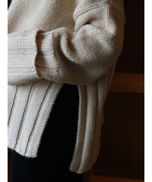 TRUNC（トランクエイティーエイト）の「Wide Rib Knit TOPS（ニット/セーター・レディース・ブラウン/アイボリー・FREE）」の3枚目の写真