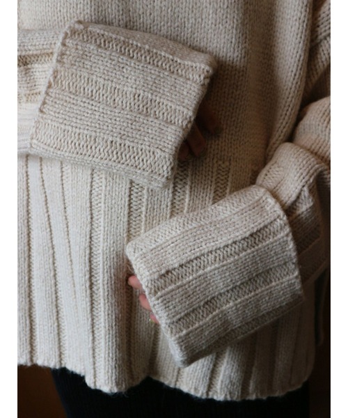 TRUNC（トランクエイティーエイト）の「Wide Rib Knit TOPS（ニット/セーター・レディース・ブラウン/アイボリー・FREE）」の9枚目の写真