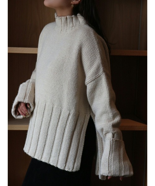 TRUNC（トランクエイティーエイト）の「Wide Rib Knit TOPS（ニット/セーター・レディース・ブラウン/アイボリー・FREE）」の17枚目の写真