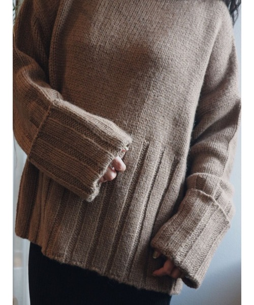 TRUNC（トランクエイティーエイト）の「Wide Rib Knit TOPS（ニット/セーター・レディース・ブラウン/アイボリー・FREE）」の12枚目の写真