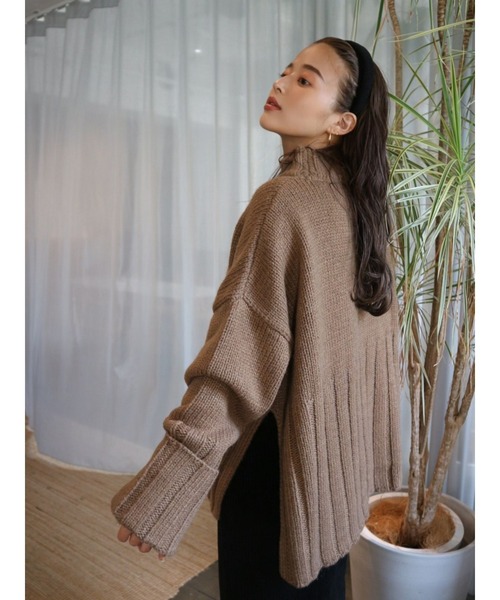 TRUNC（トランクエイティーエイト）の「Wide Rib Knit TOPS（ニット/セーター・レディース・ブラウン/アイボリー・FREE）」の11枚目の写真