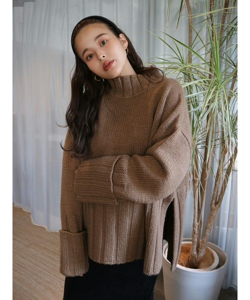 TRUNC（トランクエイティーエイト）の「Wide Rib Knit TOPS（ニット/セーター・レディース・ブラウン/アイボリー・FREE）」の18枚目の写真
