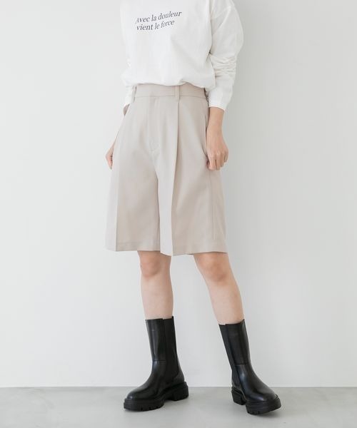 LOWRYS FARM（ローリーズファーム）の「ラナテックショートパンツ　257849（その他パンツ・レディース・アイボリー/ベージュ系その他2/グリーン系その他/ブラウン・FREE）」の2枚目の写真