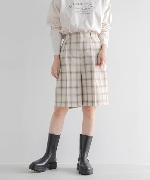 LOWRYS FARM（ローリーズファーム）の「ラナテックショートパンツ　257849（その他パンツ・レディース・アイボリー/ベージュ系その他2/グリーン系その他/ブラウン・FREE）」の4枚目の写真