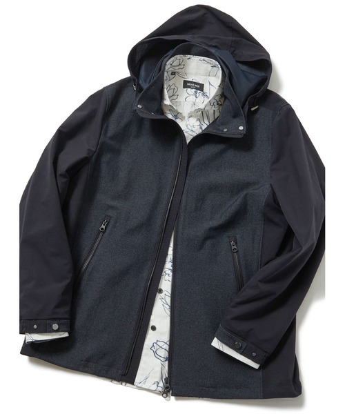 MEN'S BIGI(メンズビギ)の「デニムライクストレッチ 2WAYブルゾン(ブルゾン・メンズ・ネイビー/ブルー・02/03)」の2枚目の写真