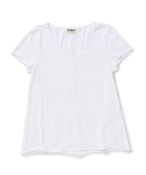 Ray BEAMS（レイビームス）の「◇Ray BEAMS LOS ANGELES / ショートスリーブ VネックT（Tシャツ/カットソー・レディース・ホワイト/チャコールグレー/ネイビー・ONE SIZE）」の4枚目の写真
