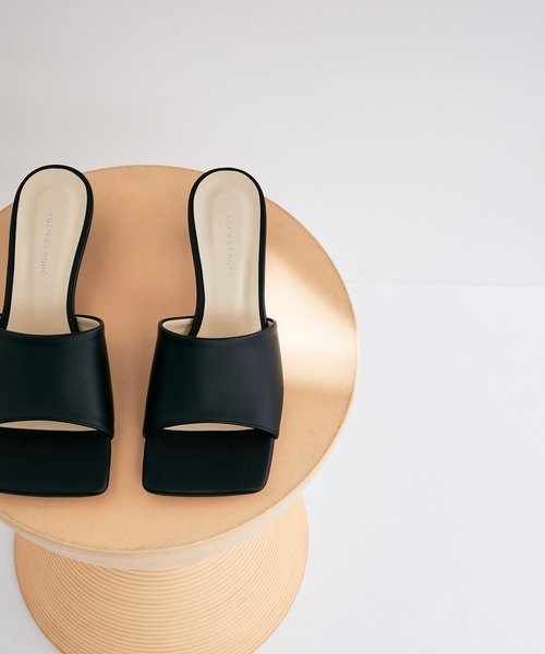 ADAM ET ROPE'（アダムエロペ）の「【サステナブル】ワイドスクエアミュール（パンプス・レディース・ブラック/サックスブルー/オレンジ/キナリ・23.5cm/24.5cm/23.0cm/24.0cm）」の3枚目の写真