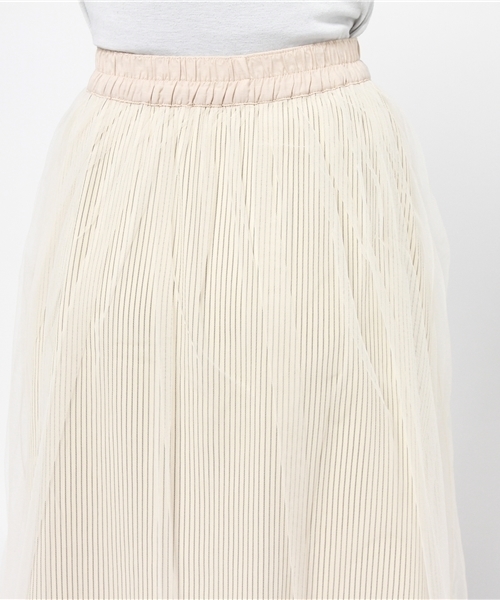 mystic（ミスティック）の「ストライプチュールスカート（スカート・レディース・オフホワイト/カーキ/ブラック/ネイビー・ﾌﾘ-）」の10枚目の写真