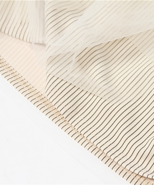 mystic（ミスティック）の「ストライプチュールスカート（スカート・レディース・オフホワイト/カーキ/ブラック/ネイビー・ﾌﾘ-）」の12枚目の写真