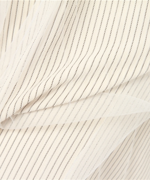 mystic（ミスティック）の「ストライプチュールスカート（スカート・レディース・オフホワイト/カーキ/ブラック/ネイビー・ﾌﾘ-）」の13枚目の写真