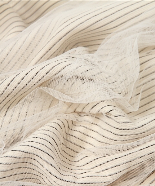 mystic（ミスティック）の「ストライプチュールスカート（スカート・レディース・オフホワイト/カーキ/ブラック/ネイビー・ﾌﾘ-）」の14枚目の写真