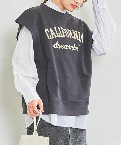 coen（コーエン）の「カレッジロゴスウェット裏毛ベスト（ベスト・レディース・グレー/ブラック・LARGE/MEDIUM）」の2枚目の写真