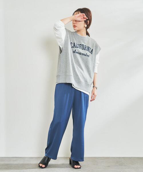 coen（コーエン）の「カレッジロゴスウェット裏毛ベスト（ベスト・レディース・グレー/ブラック・LARGE/MEDIUM）」の4枚目の写真