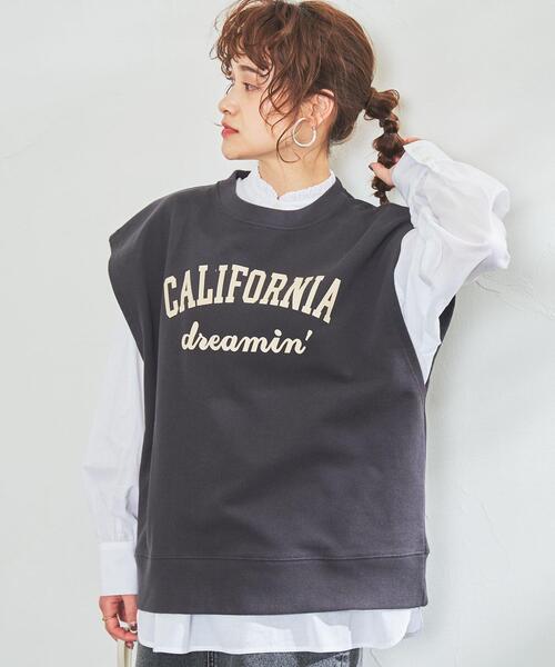 coen（コーエン）の「カレッジロゴスウェット裏毛ベスト（ベスト・レディース・グレー/ブラック・LARGE/MEDIUM）」の5枚目の写真