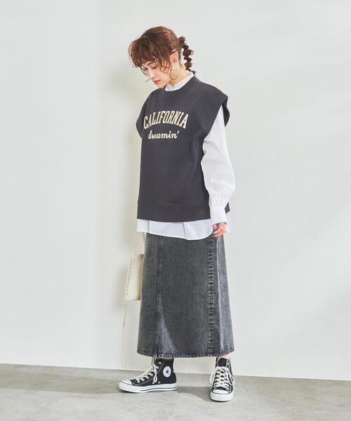 coen（コーエン）の「カレッジロゴスウェット裏毛ベスト（ベスト・レディース・グレー/ブラック・LARGE/MEDIUM）」の6枚目の写真