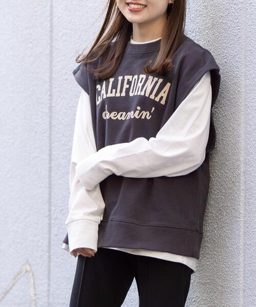 coen（コーエン）の「カレッジロゴスウェット裏毛ベスト（ベスト・レディース・グレー/ブラック・LARGE/MEDIUM）」の11枚目の写真