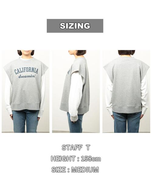 coen（コーエン）の「カレッジロゴスウェット裏毛ベスト（ベスト・レディース・グレー/ブラック・LARGE/MEDIUM）」の15枚目の写真