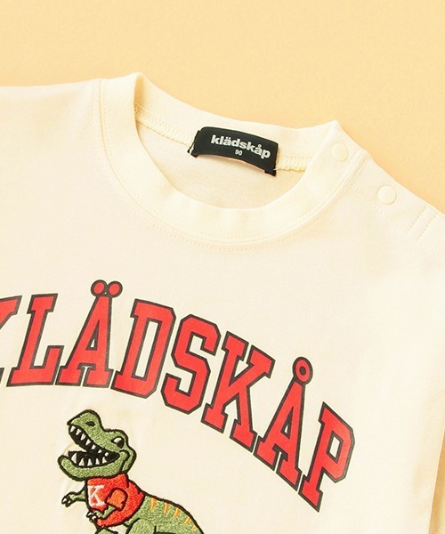 kladskap(クレードスコープ)の「ロゴ×恐竜5分袖Tシャツ(Tシャツ/カットソー・キッズ・アイボリー/レッド・130cm/120cm/100cm/90cm/110cm)」の6枚目の写真