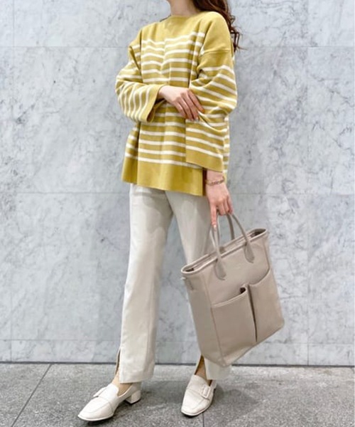 Samantha Thavasa（サマンサタバサ）の「フロントポケット レザートートバッグ 大サイズ（トートバッグ・レディース・カーキ/ブラック/ライトブルー/ペールイエロー/グレイッシュベージュ・FREE）」の16枚目の写真