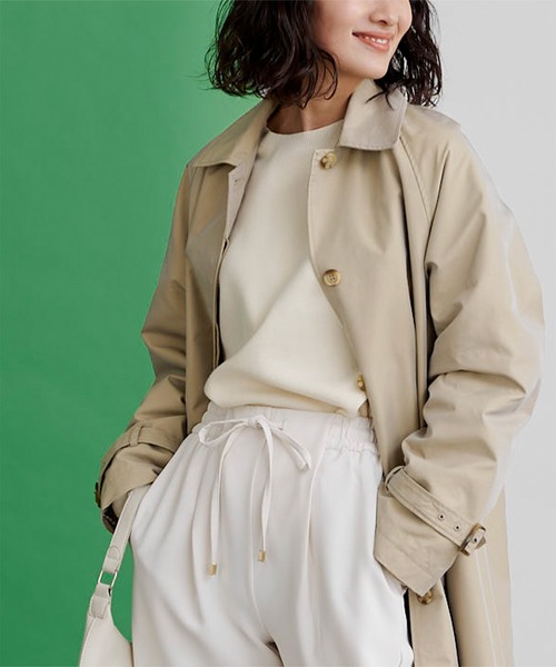 UR'S（ユアーズ）の「ｼｬﾝﾌﾞﾚｰｽﾃﾝｶﾗｰｺｰﾄ（ステンカラーコート・レディース・ベージュ/ミント/ブルーグレー・M）」の6枚目の写真