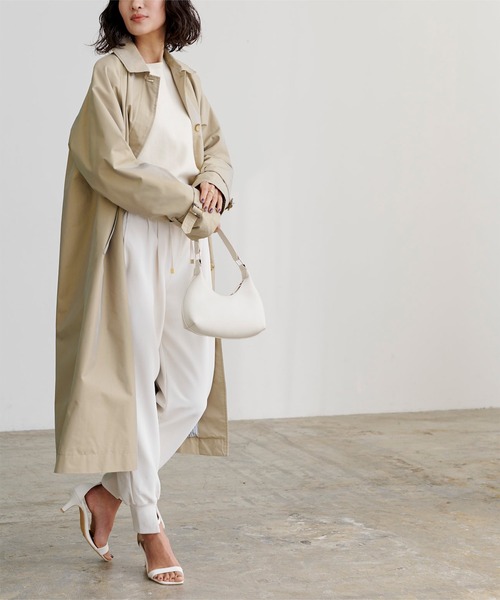 UR'S（ユアーズ）の「ｼｬﾝﾌﾞﾚｰｽﾃﾝｶﾗｰｺｰﾄ（ステンカラーコート・レディース・ベージュ/ミント/ブルーグレー・M）」の7枚目の写真