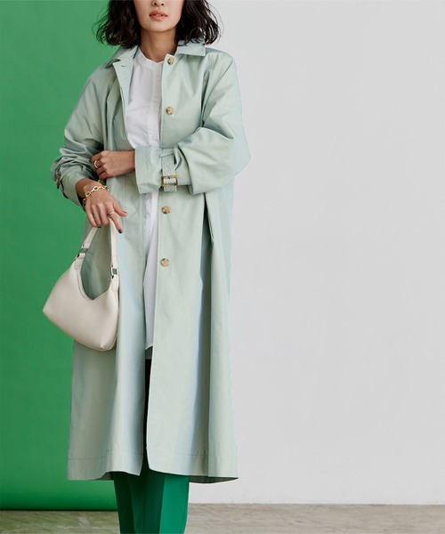 UR'S（ユアーズ）の「ｼｬﾝﾌﾞﾚｰｽﾃﾝｶﾗｰｺｰﾄ（ステンカラーコート・レディース・ベージュ/ミント/ブルーグレー・M）」の11枚目の写真